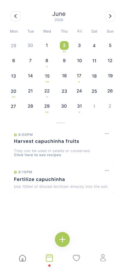 Calendário de cultivo